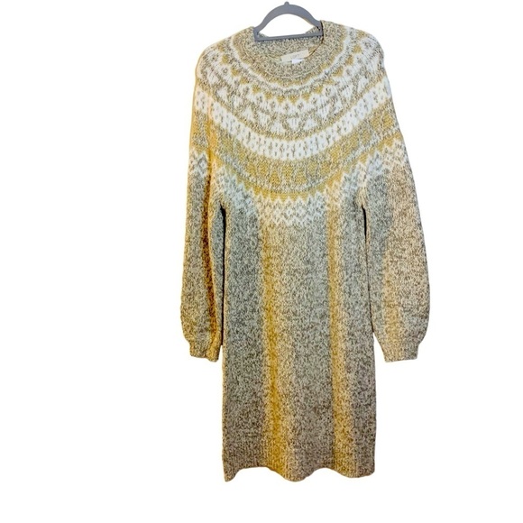 LOFT Long Sleeve Knit Dress - Gray and Gold - Picture 11 of 15
